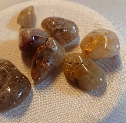 Rutilkvarts, Guld trumlad ca 20-30mm