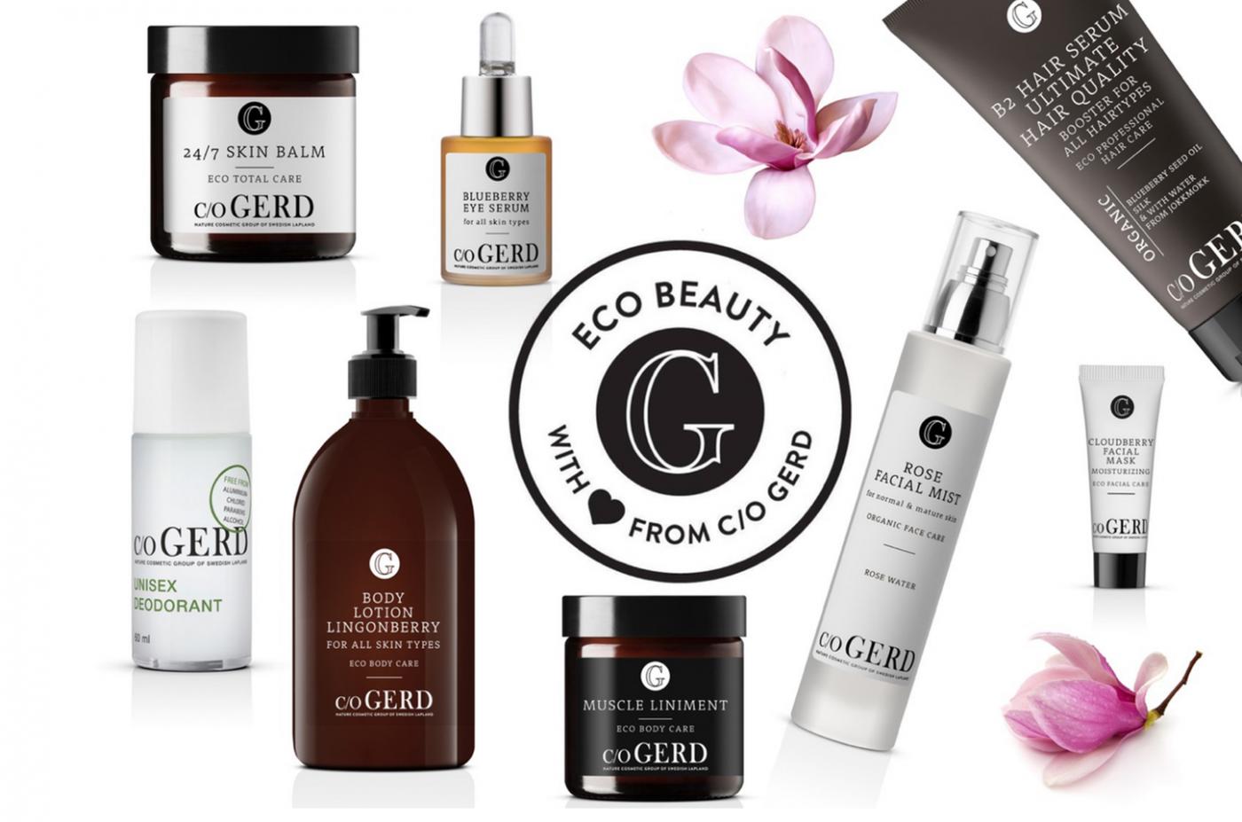 c/o GERD hud produkter och kroppsprodukter, ekologiska, unisex, lingon, cloudberry, blueberry, deodorant, aluminiumfri