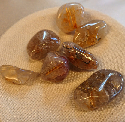 Rutilkvarts, Guld trumlad ca 20-30mm